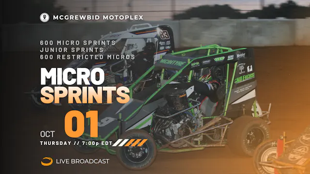 LIVE Thu 10.01 // Micro Sprints @ McGrewBid
