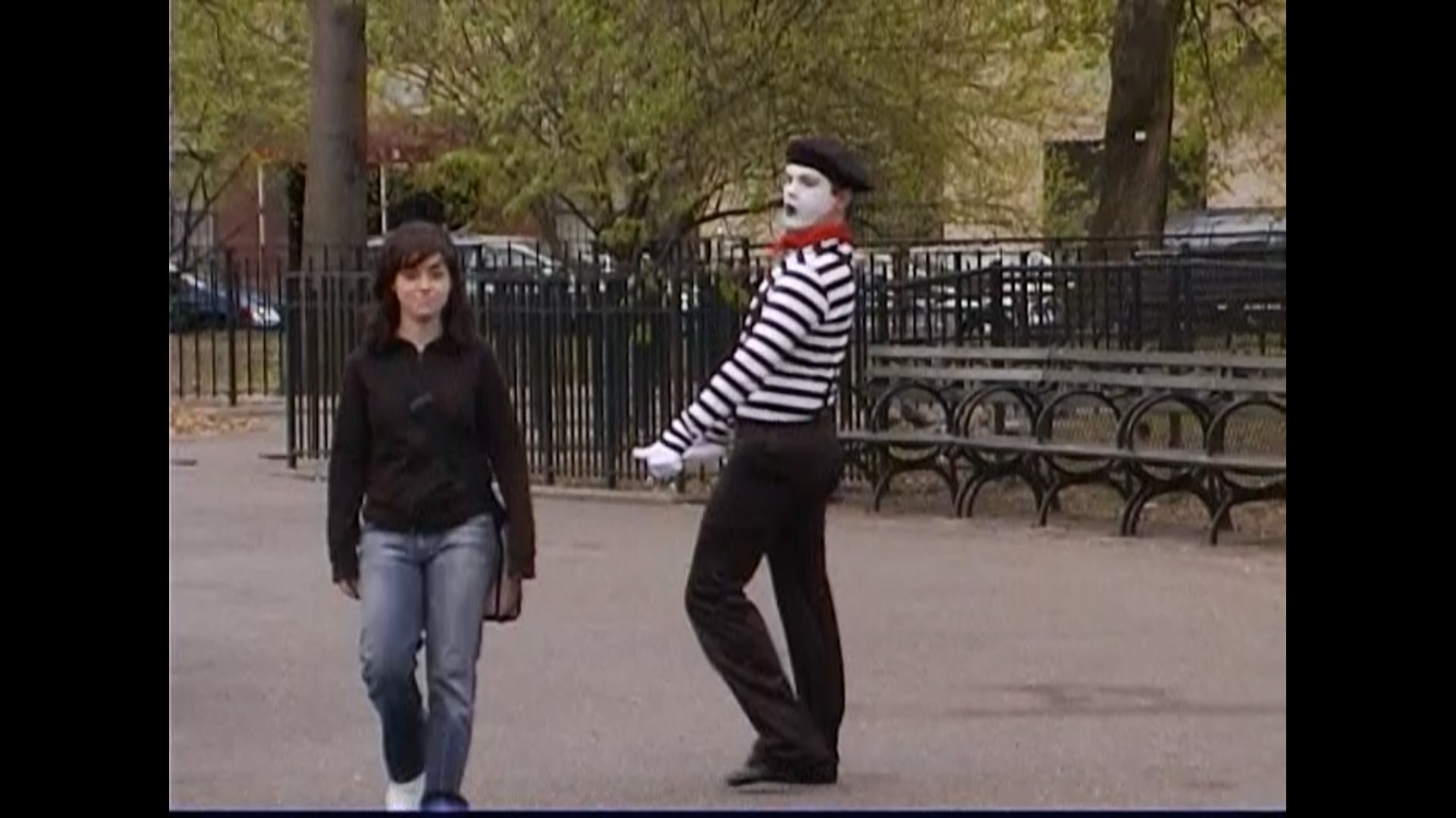 Mime with Tourette's