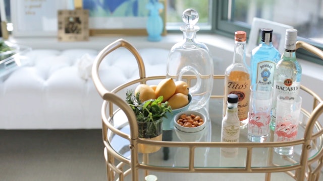 How to Style a Vintage Bar Cart
