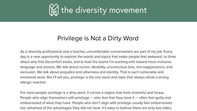Privilege is Not a Dirty Word