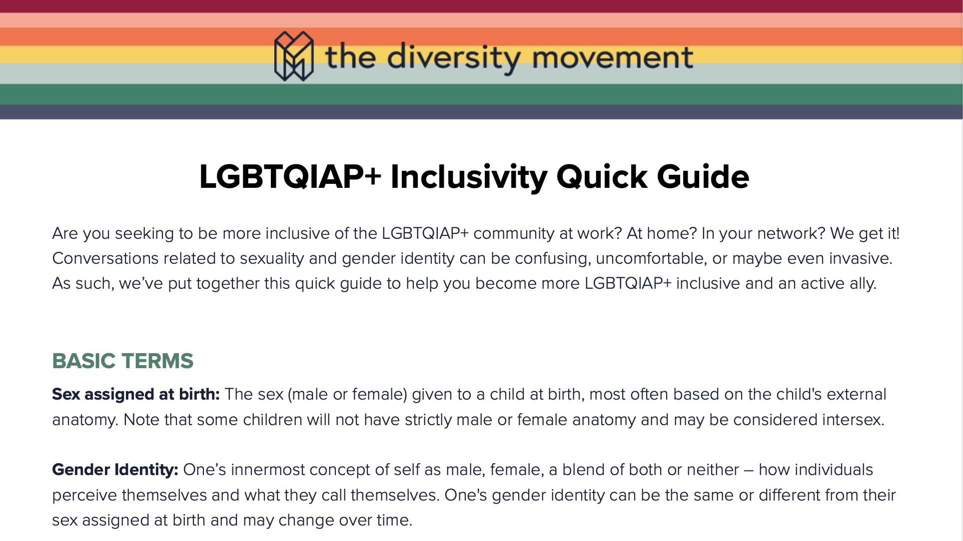 LGBTQ Inclusivity Quick Guide