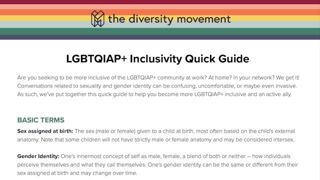 LGBTQ Inclusivity Quick Guide
