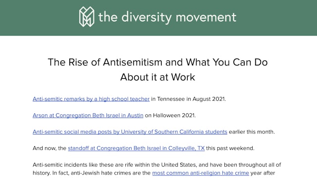 The Rise of Antisemitism and What You Can Do About it at Work