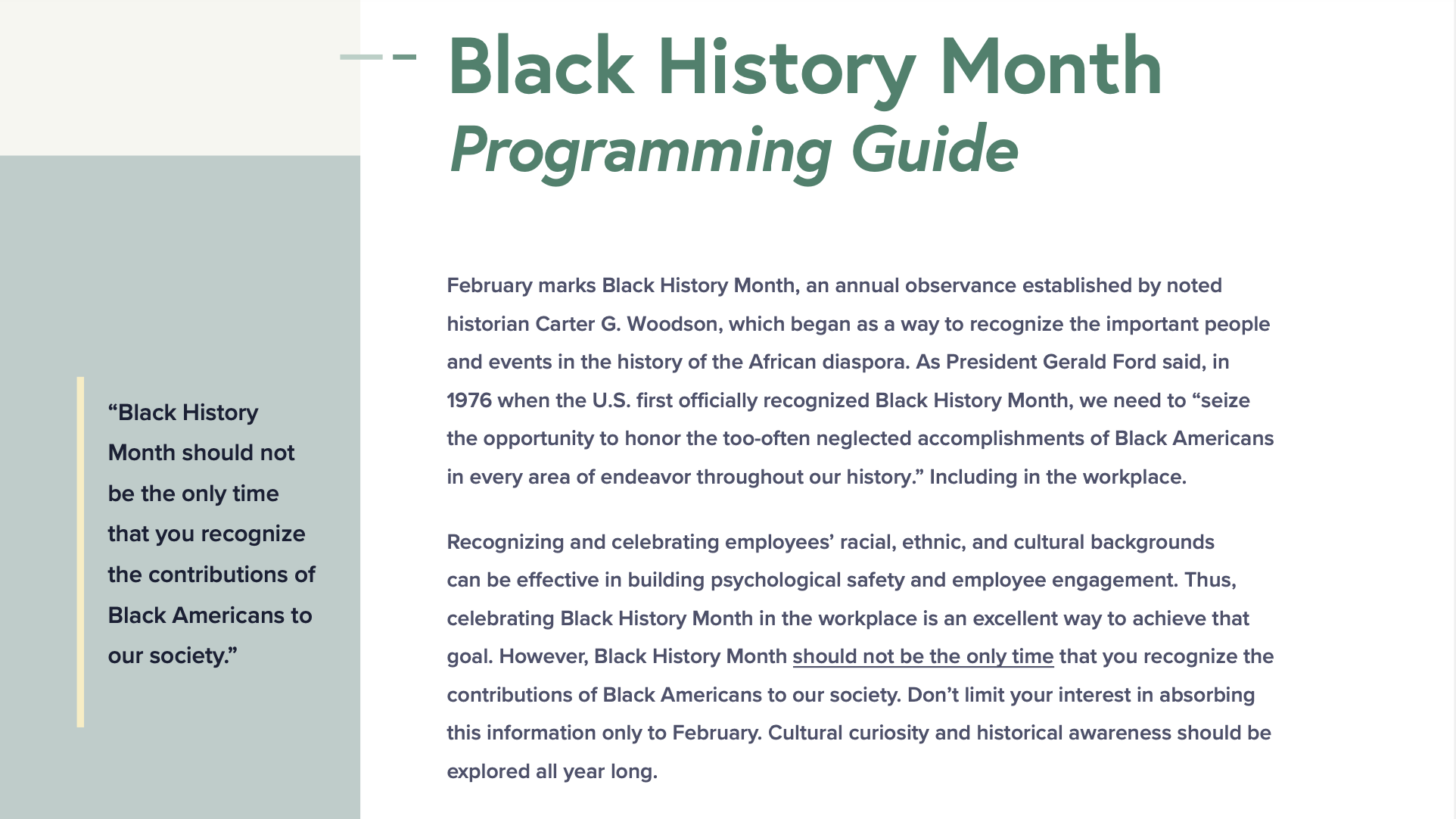 Black History Month Programming Guide