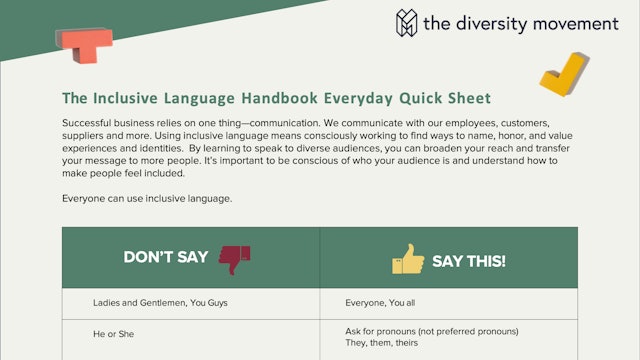 Inclusive Language Everyday Quick Sheet