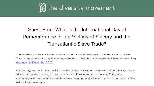 What is the International Day of Remembrance of the Victims of Slavery?