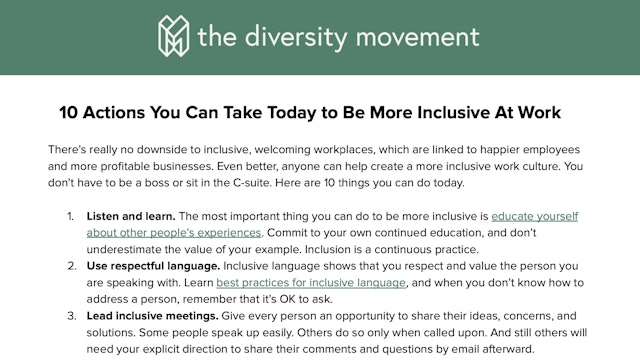 10 Actions You Can Take Today to Be More Inclusive At Work