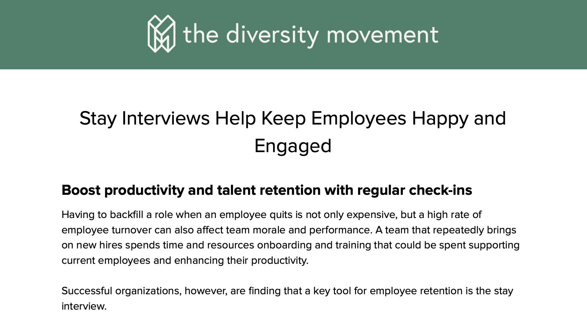 Stay Interviews Help Keep Employees Happy and Engaged