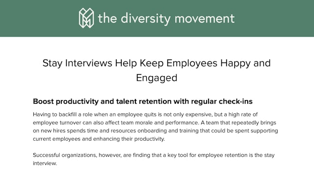 Stay Interviews Help Keep Employees Happy and Engaged