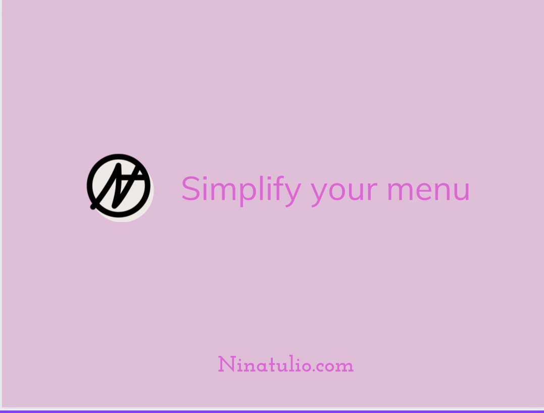 Simplify your menu