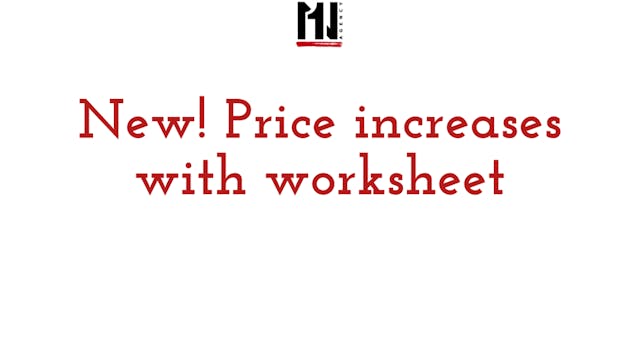 NEW Price Increases with work sheet