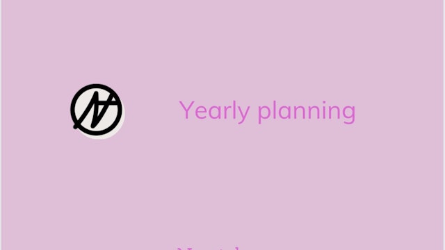 Yearly planning