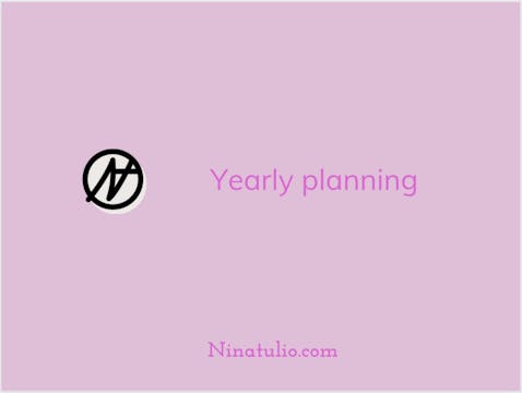 Yearly planning