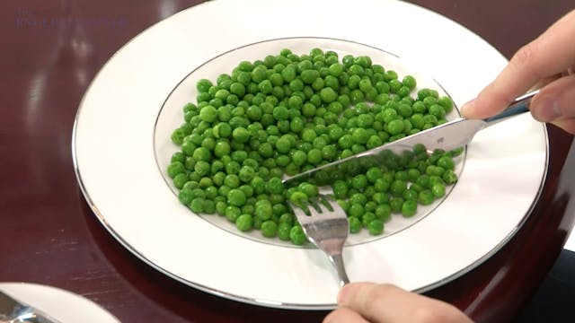 Eating peas politely