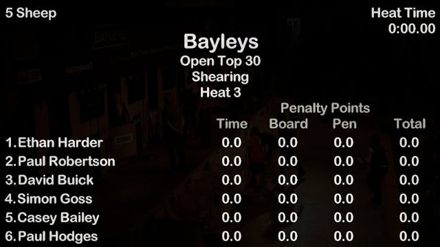 Bayleys Open Top 30 Shearing Heat 3
