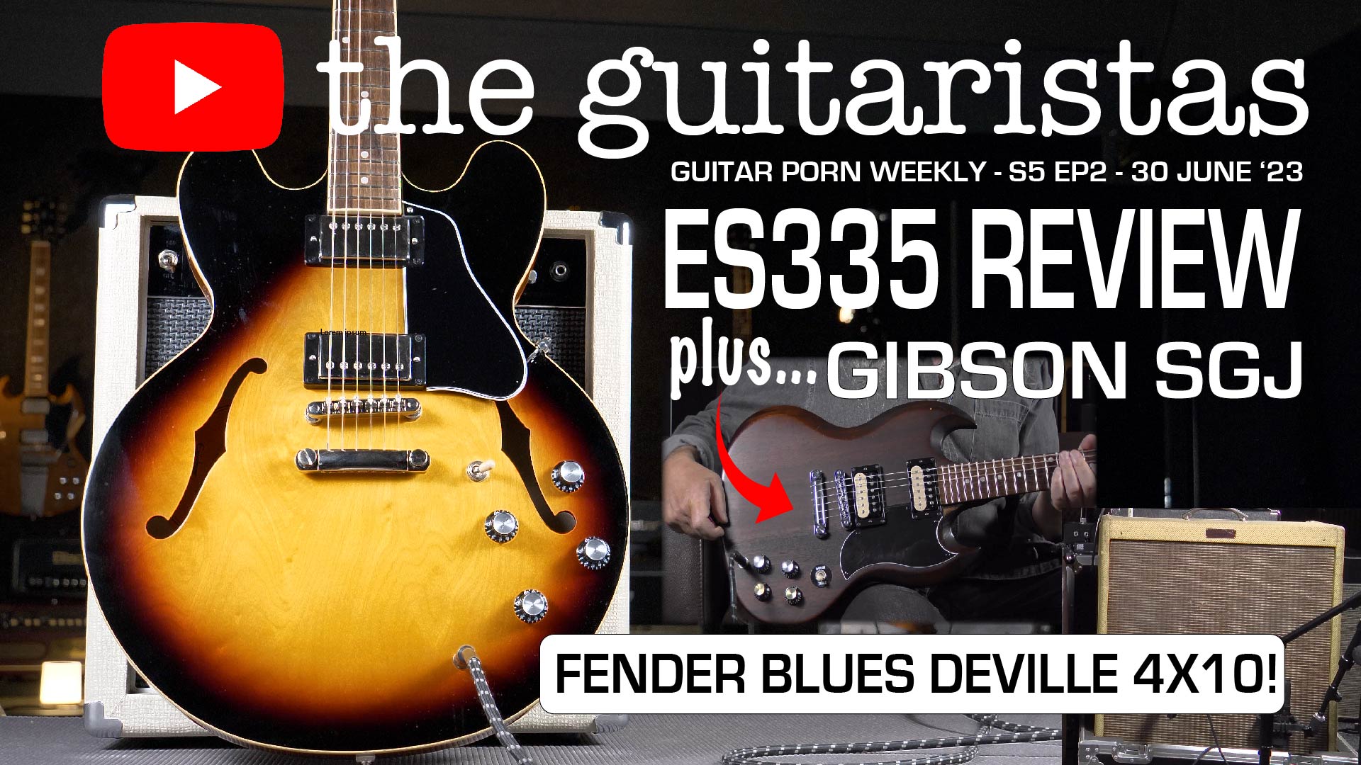 Epiphone ES 335 Review 🎸plus Gibson SGJ & Fender Blues Deville 4x10 🎸
