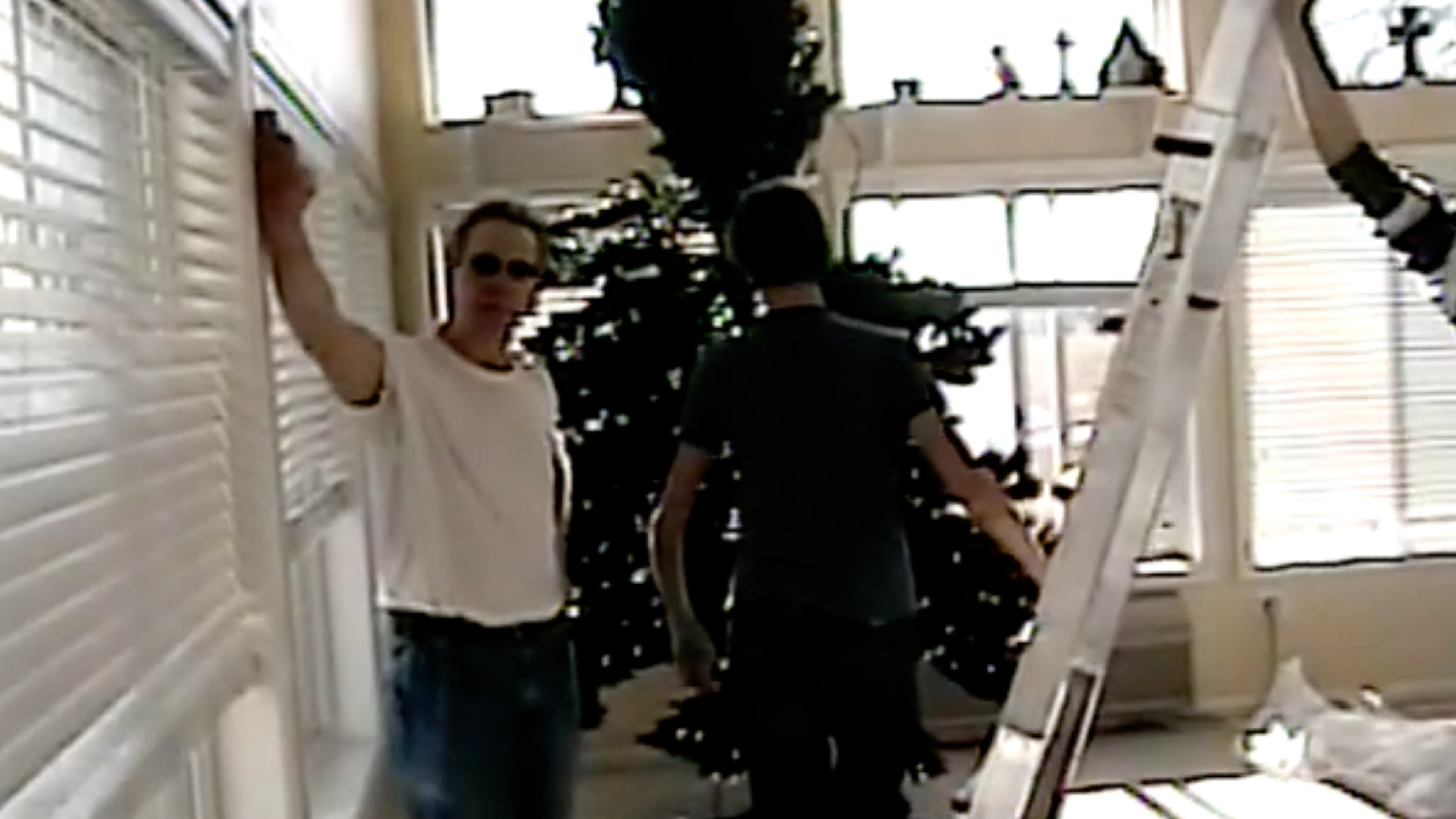 Sunroom Christmas Tree Setup