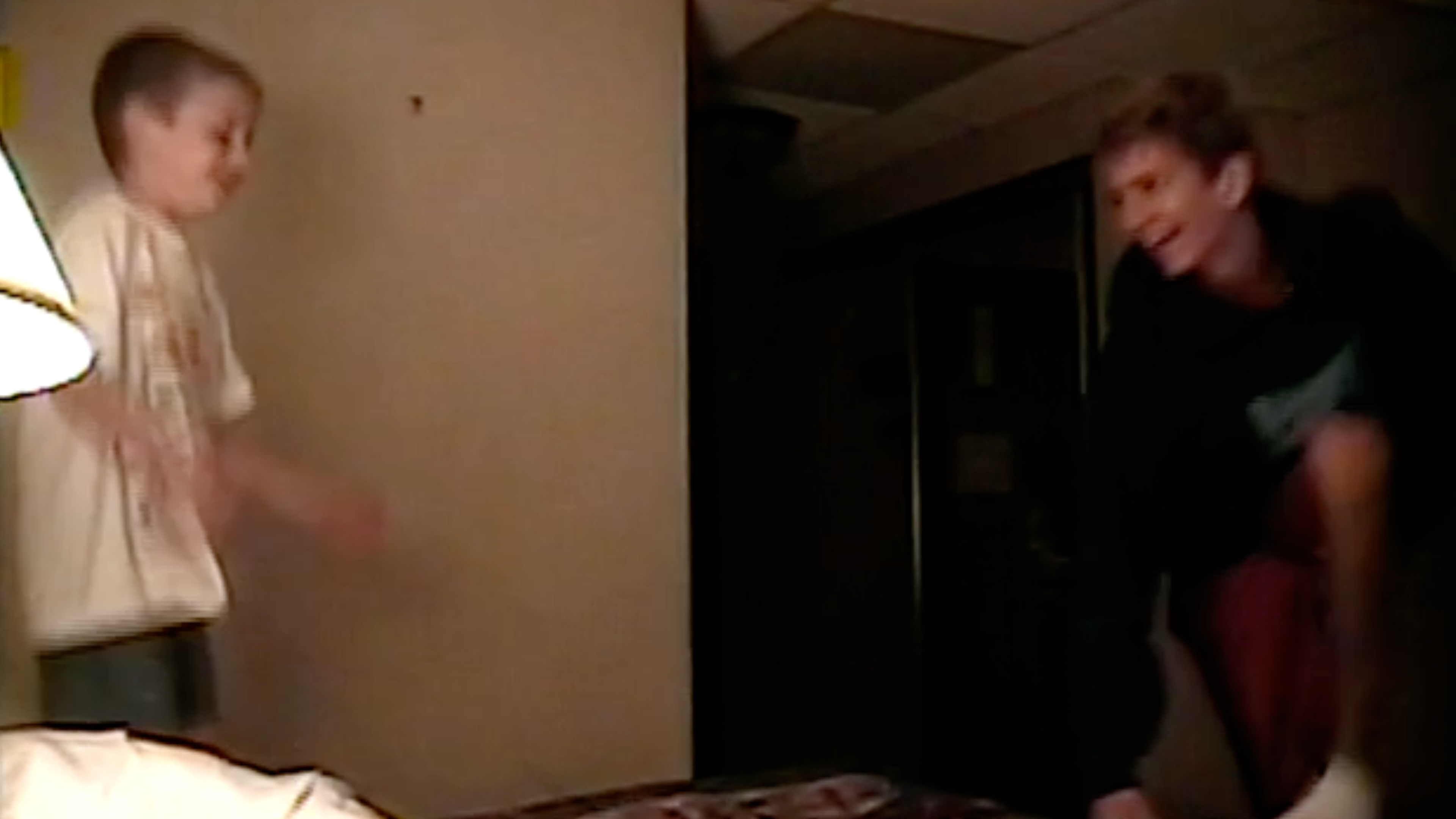 Matthew and Andrew Jump on Bed