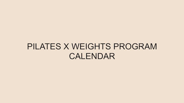 Pilates & Weights Calendar