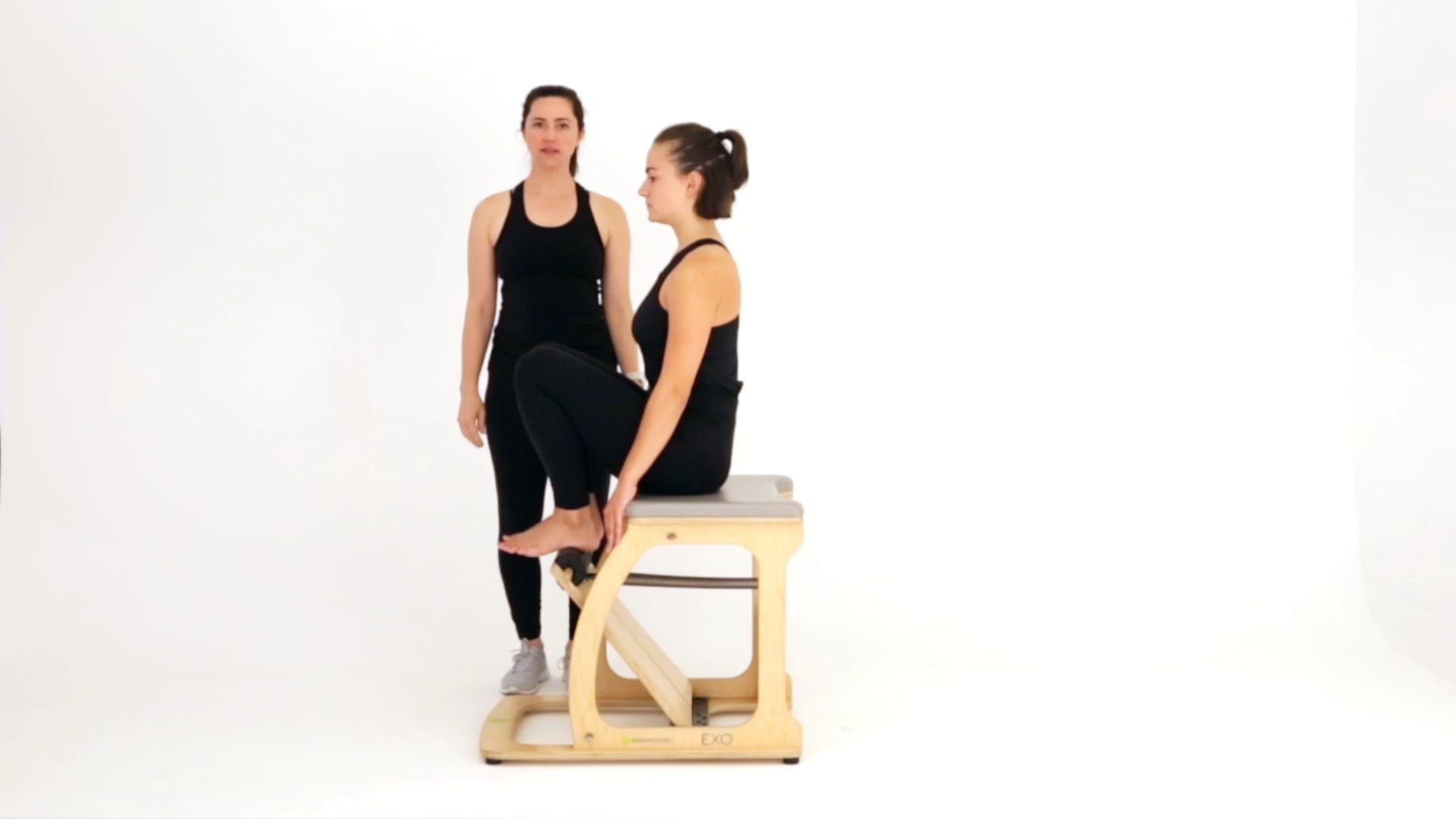Chair (Single Leg, Heal, + Piriformis Stretch)