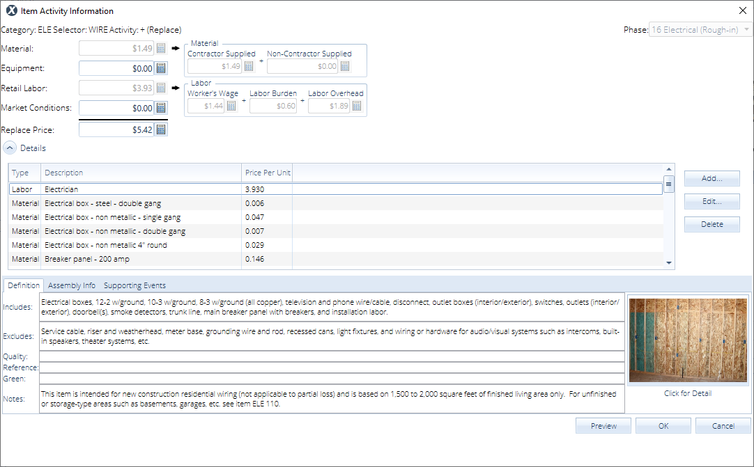 Electrical-Estimating in Xactimate