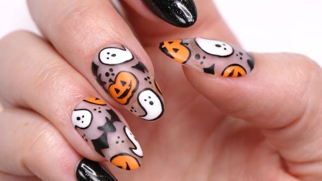 How To Handpaint Cute Halloween Nail Art