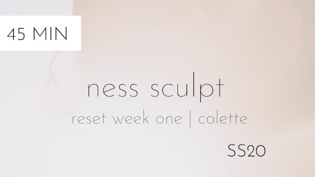 ss20 reset week one | ness sculpt #1 with colette