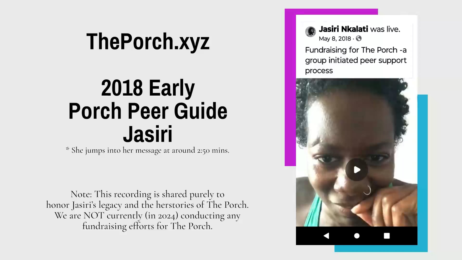 The Porch Jasiri 2018