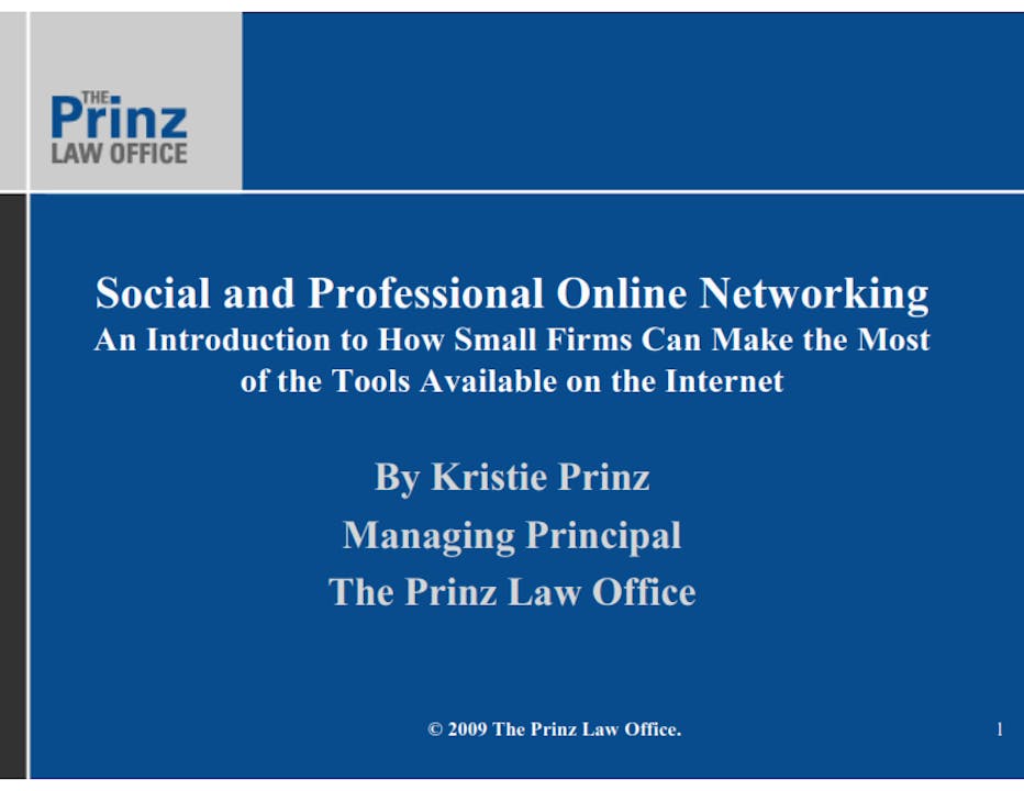 Social and Professional Online Networking (2009)