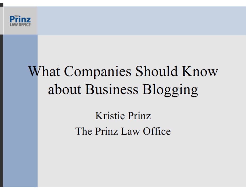 What Companies Should Know Business Blogging(2009)