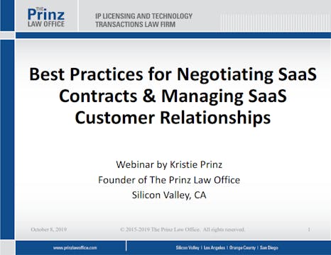 Best Practices Negotiating SaaS Contracts(Oct2019)