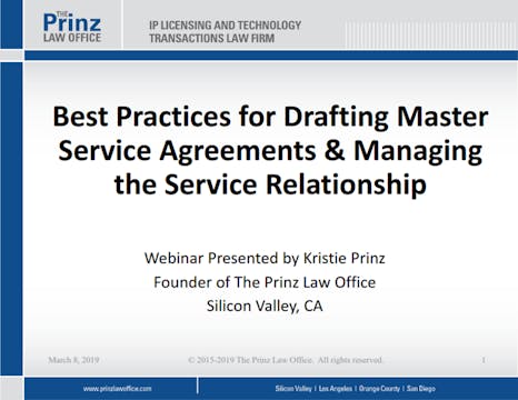 Best Practices for Drafting MSAs (2019)