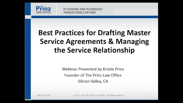 Best Practices for Drafting Master Service Agreements & Managing the Service Relationship