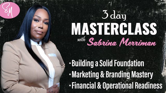 3 day MasterClass with Sabrina Merriman