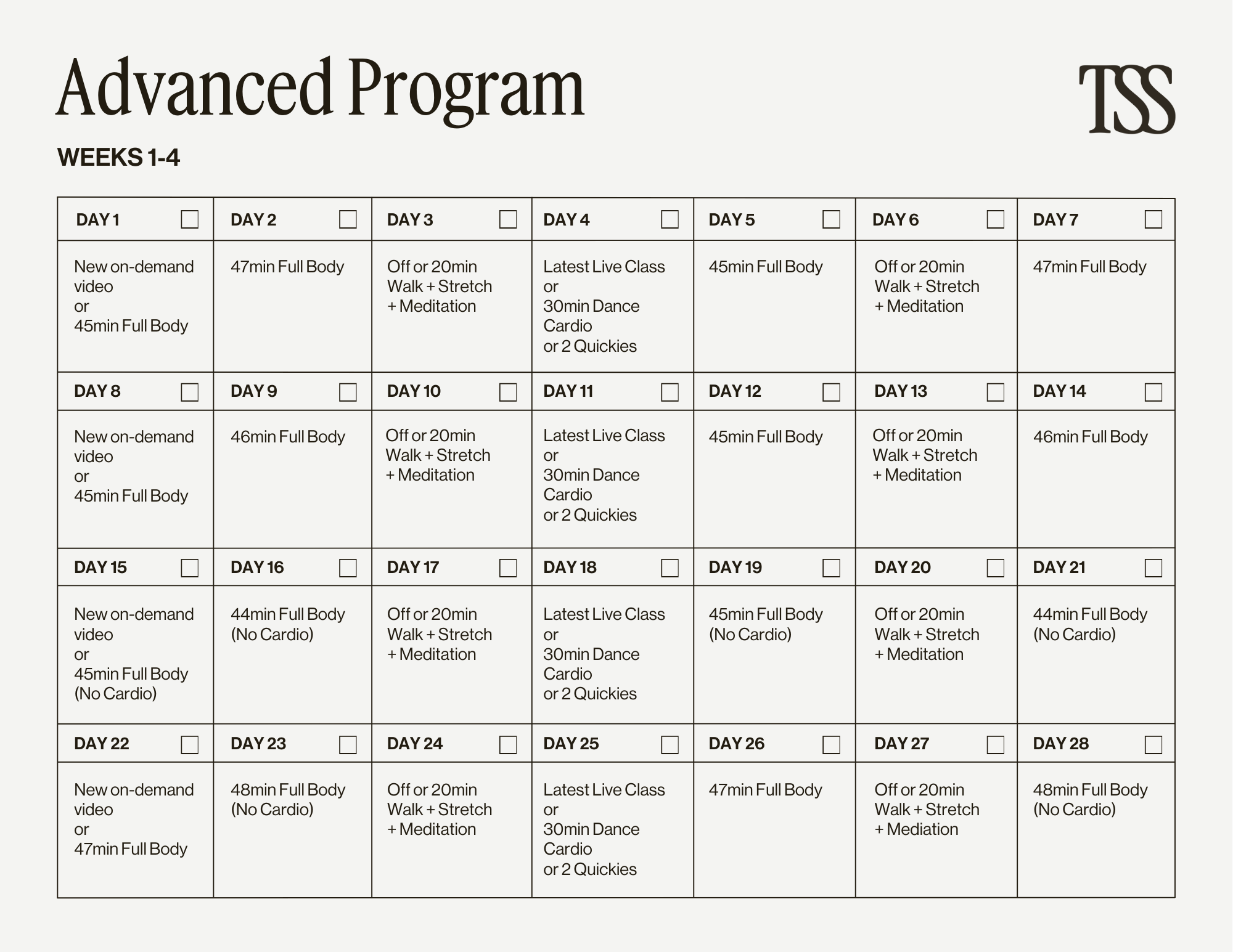 Advanced Program Pt 1 Calendar