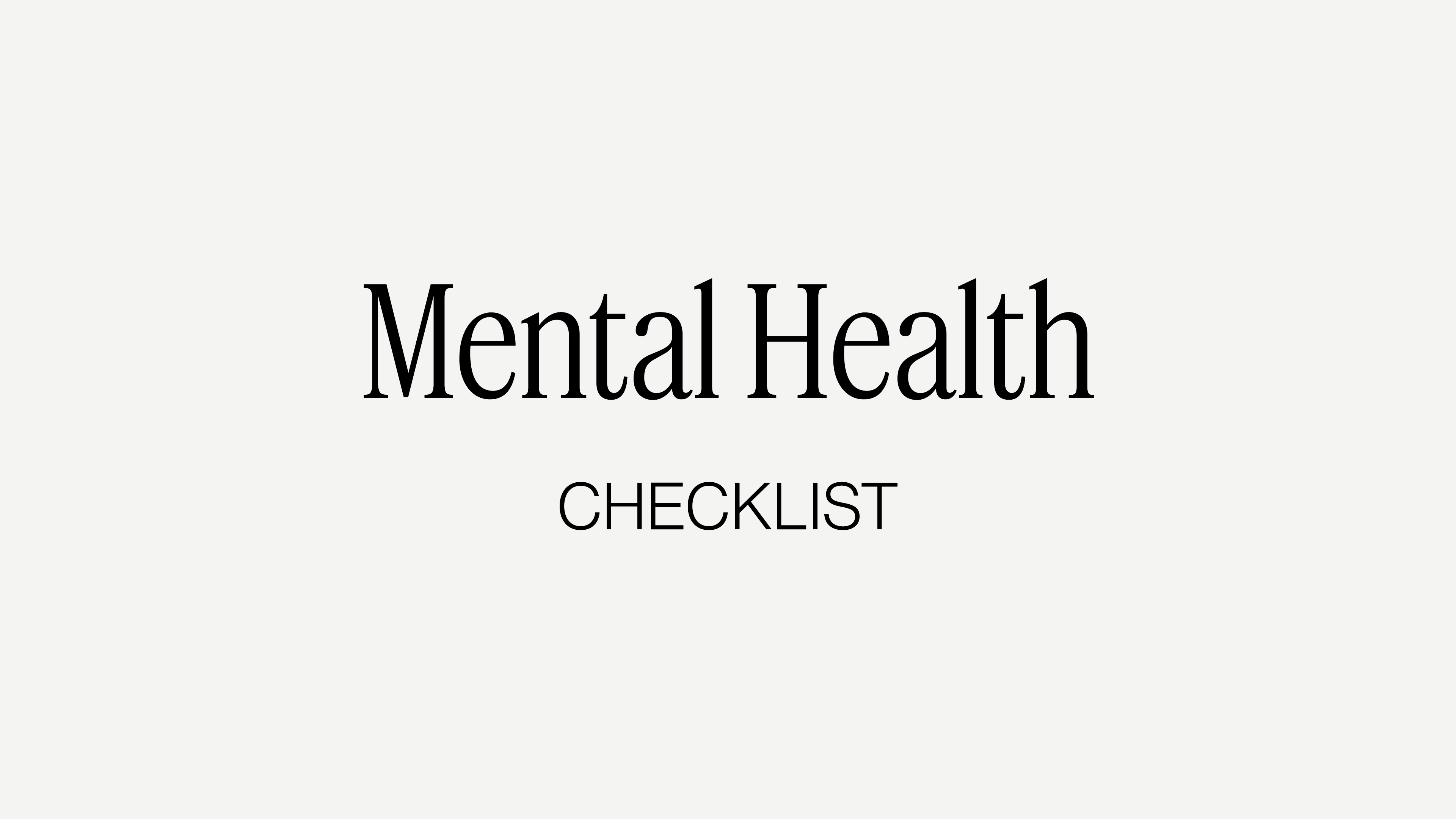 Fertility Mental Health Checklist