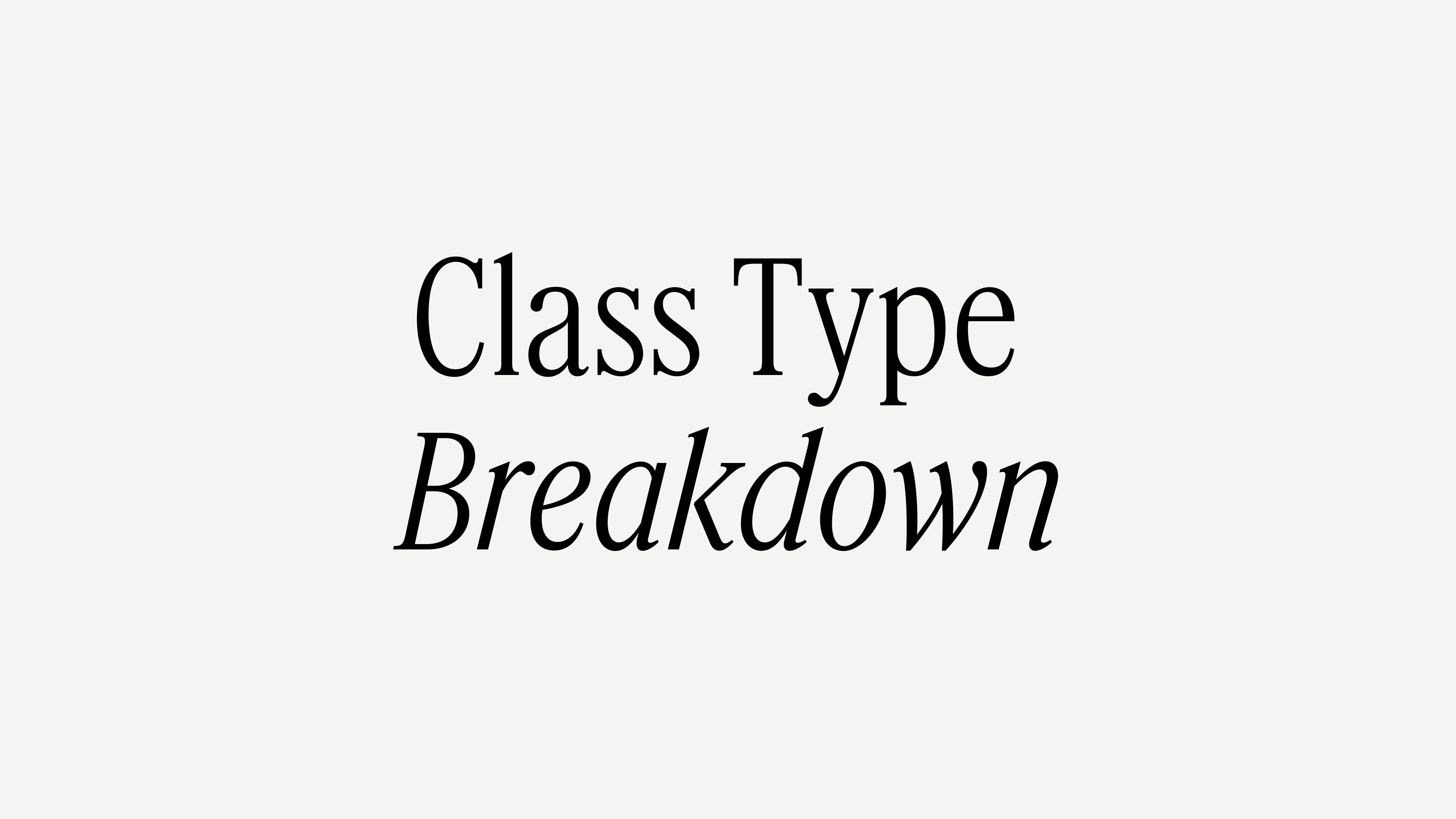 Class Types Breakdown