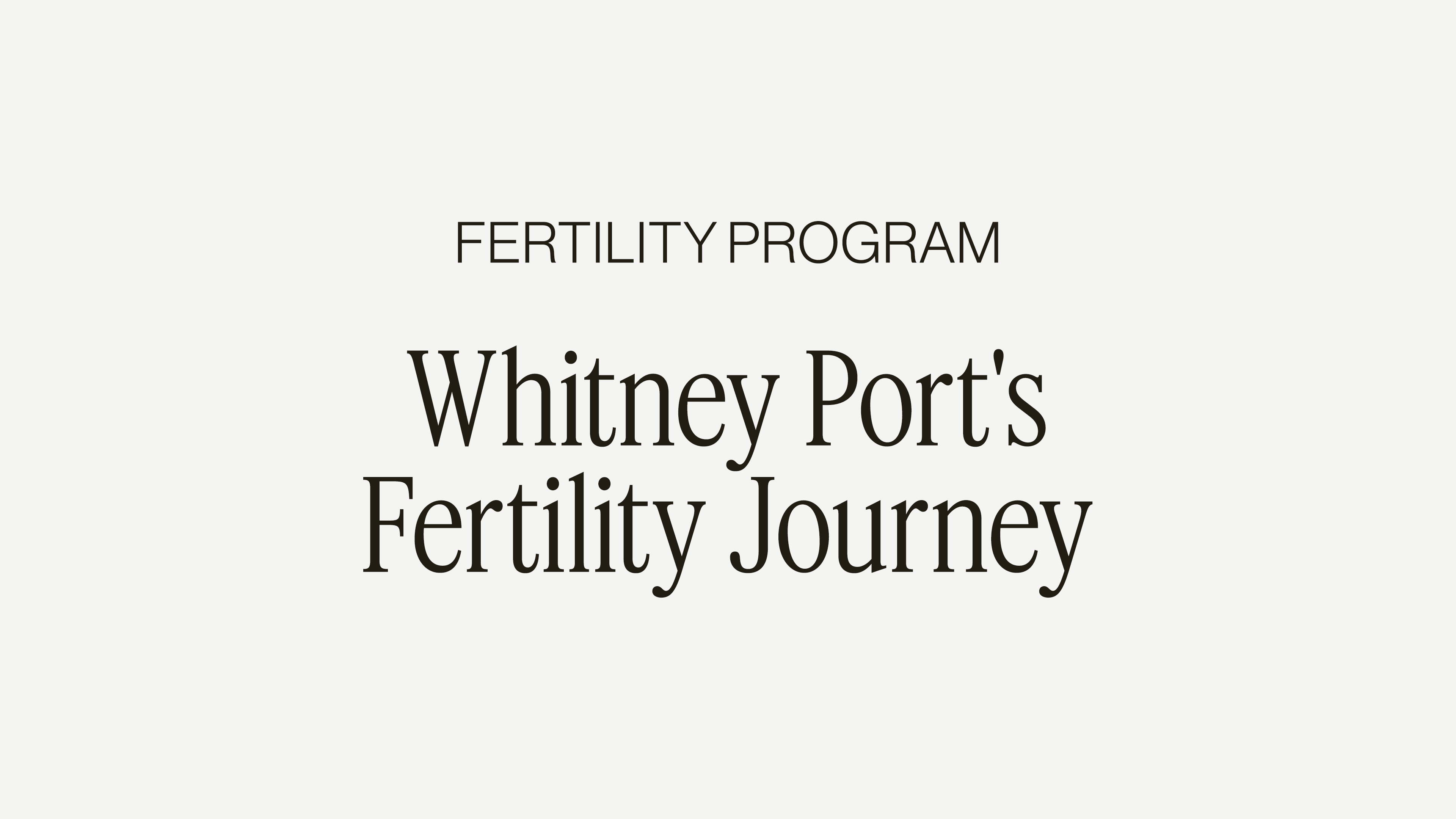 FERTILITY SCULPT + SPILL WITH WHITNEY PORT