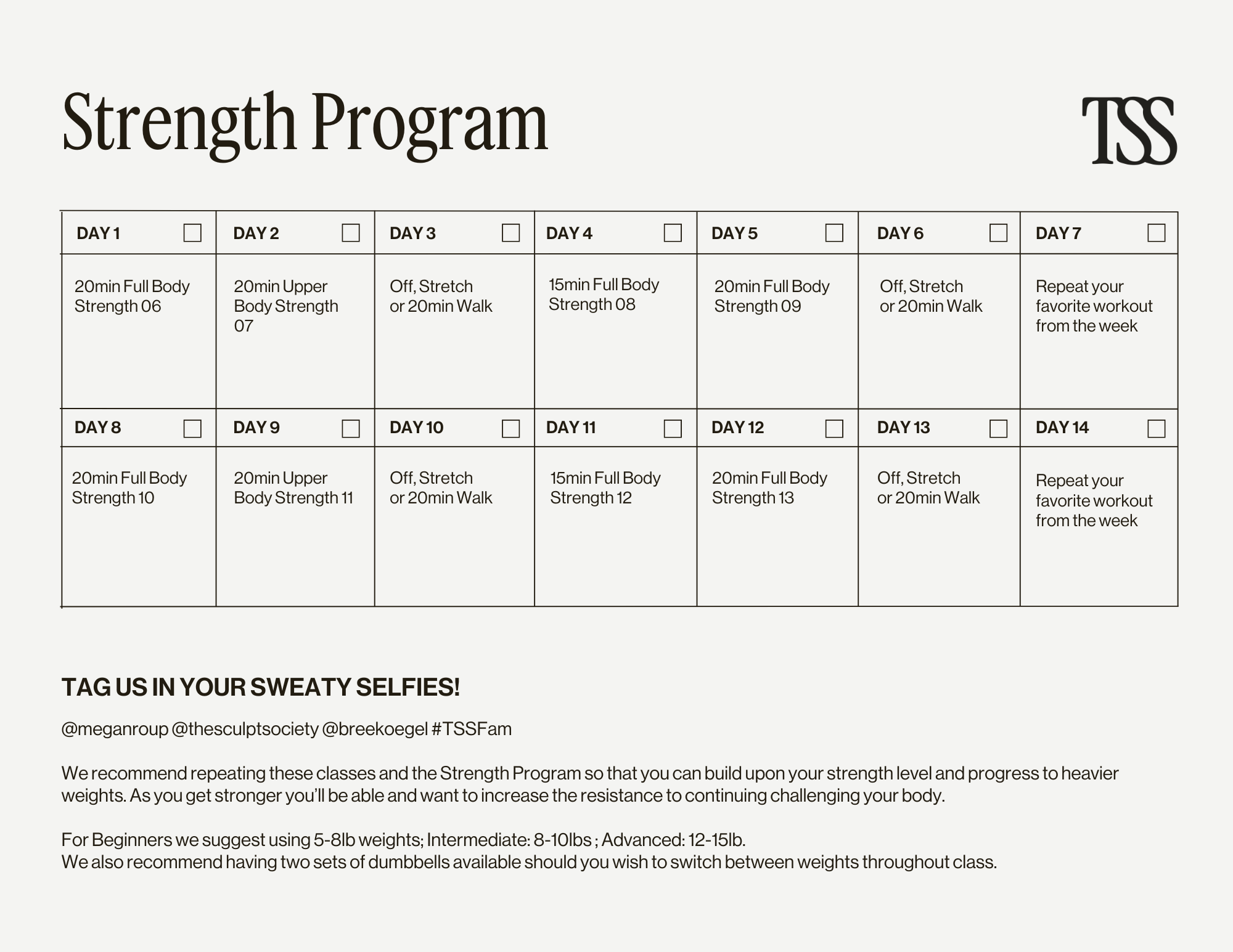 Strength Program Calendar