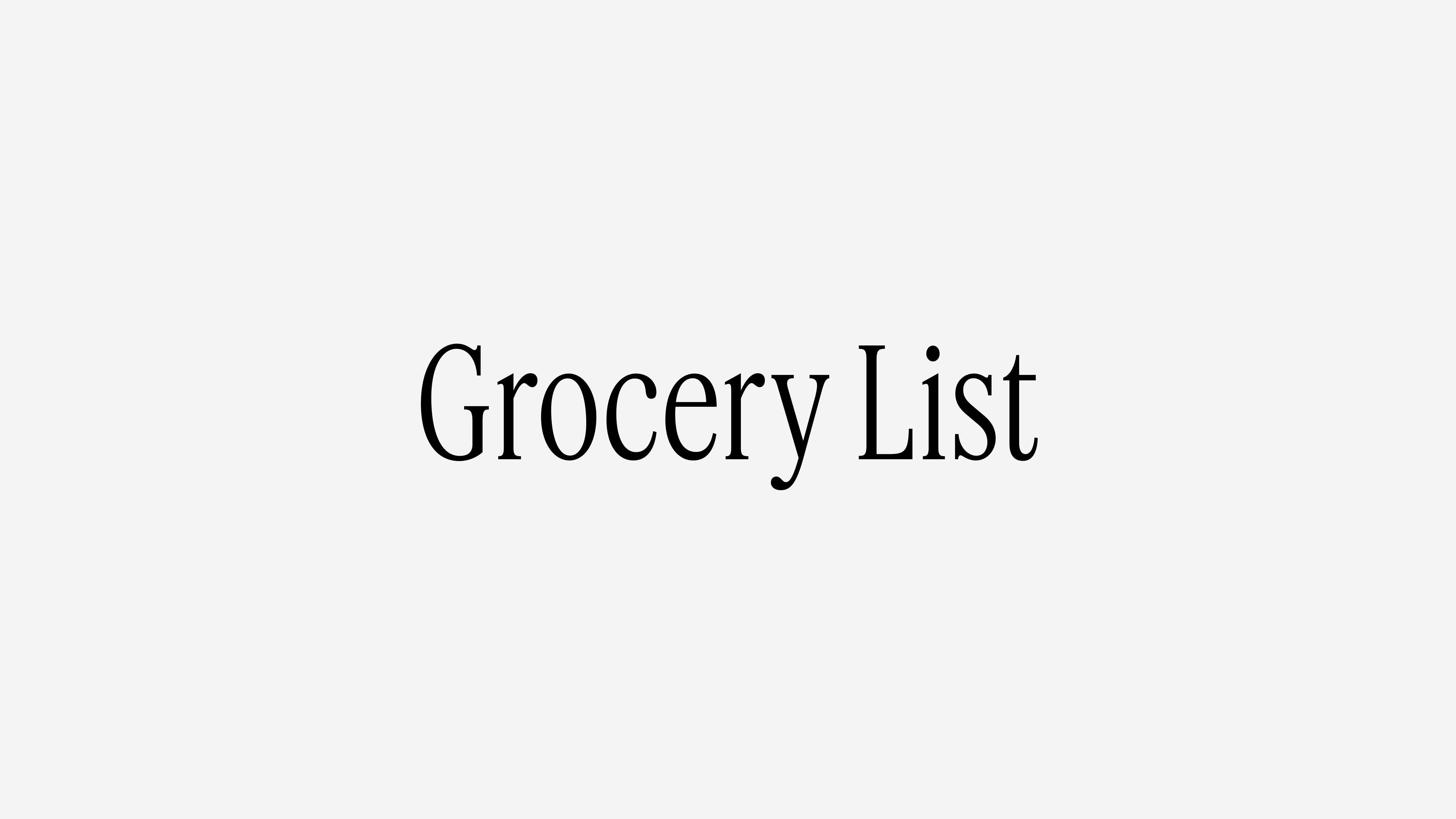 Grocery List
