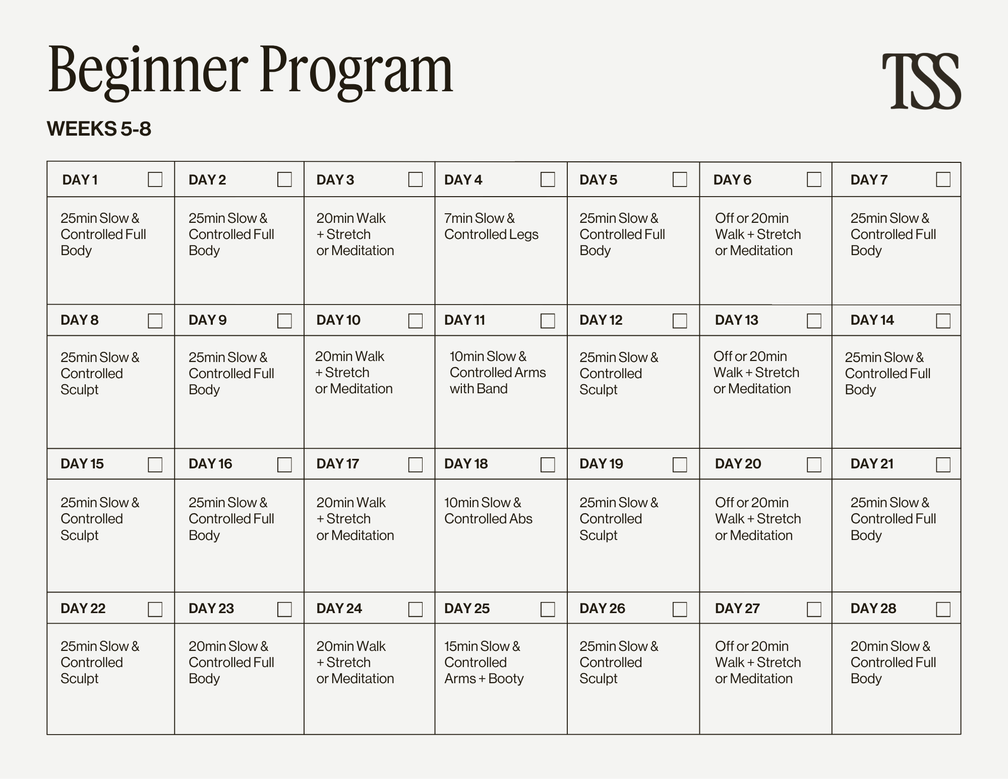 Beginner Program Pt 2 Calendar