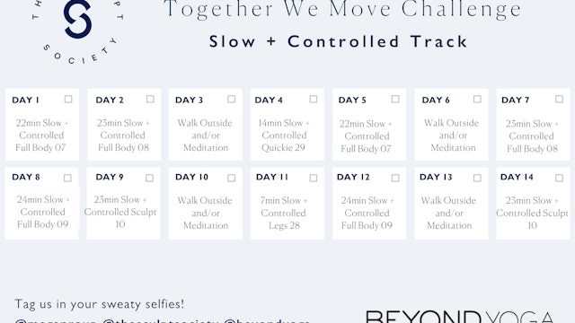 Slow + Controlled Calendar-Together We Move Challenge with Beyond Yoga