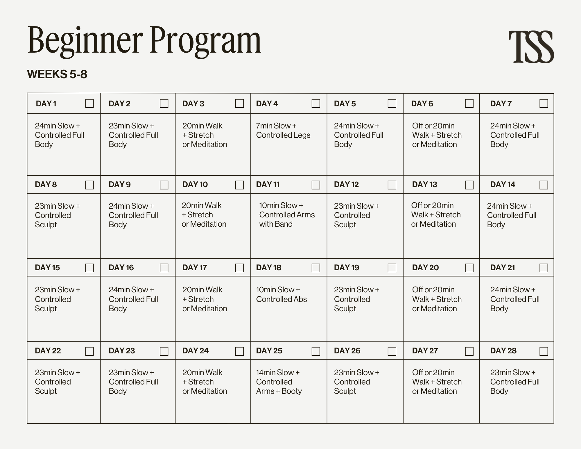Beginner Program Pt 2 Calendar