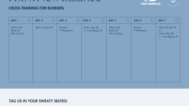 Cross Training For Runners Calendar
