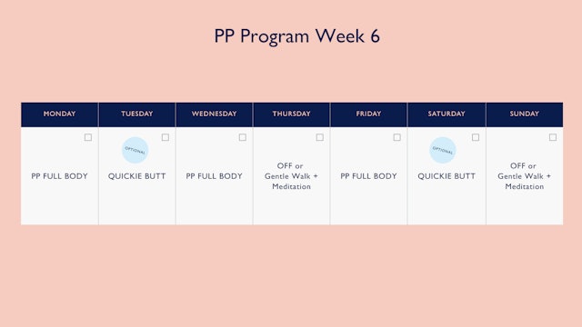 PP Program Week 6 Calendar