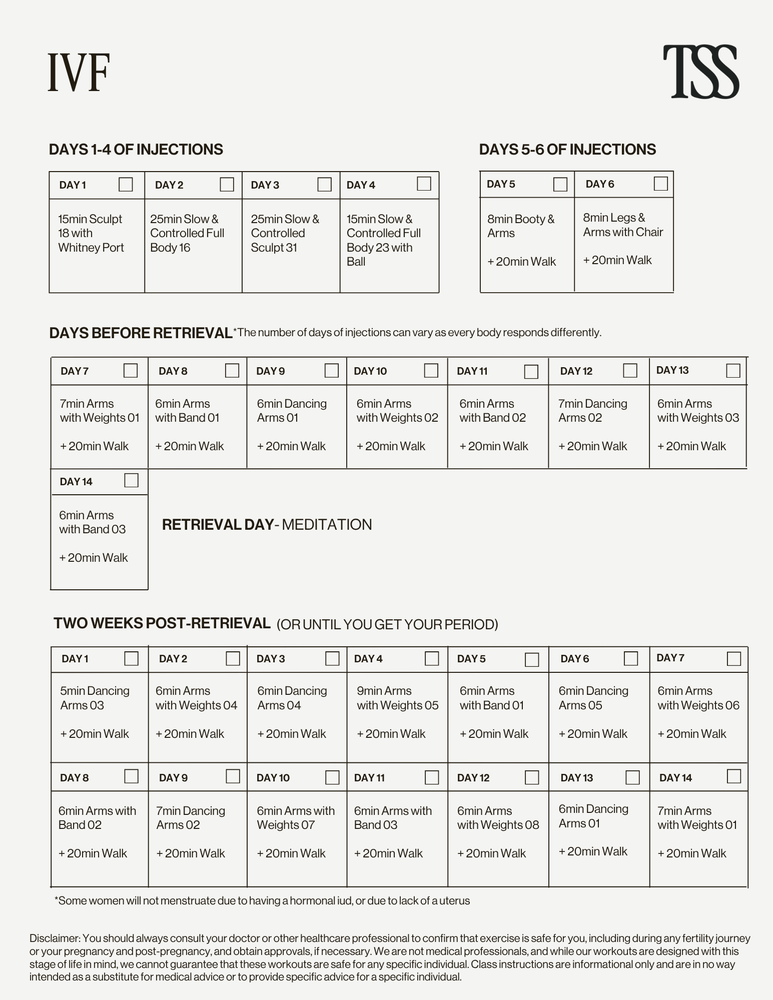 IVF - Pt 1 Calendar