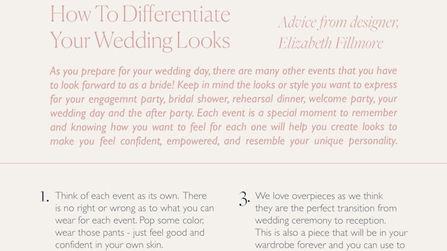 HOW TO DIFFERENTIATE YOUR WEDDING LOOKS