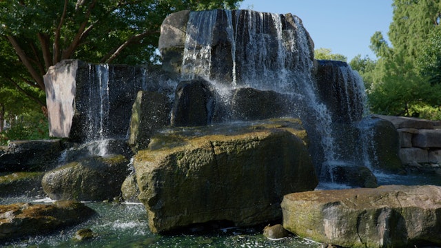 Street Corner Waterfall at Myraid Gardens in Oklahoma City