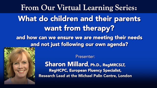 What do children & their parents want from therapy