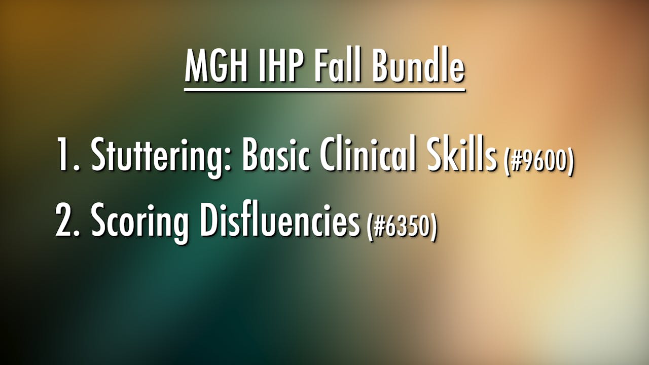 MGH IHP Fall Bundle - The Stuttering Foundation